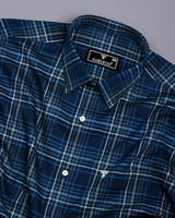Delta Blue With White Twill Check Premium Cotton Shirt