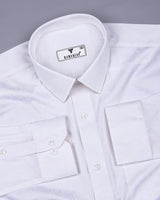 White Paisley Printed Satin Cotton Premium Shirt