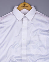 White Paisley Printed Satin Cotton Premium Shirt