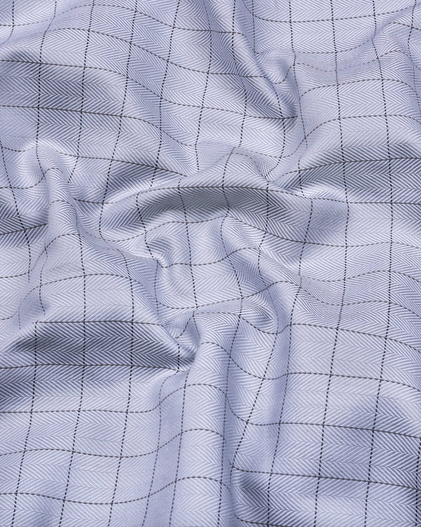 Silver Gray Formal Check Premium Giza Shirt