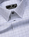 Silver Gray Formal Check Premium Giza Shirt