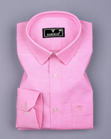 Cherry Blossom Pink Oxford Cotton Plain Formal Shirt