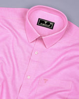 Cherry Blossom Pink Oxford Cotton Plain Formal Shirt