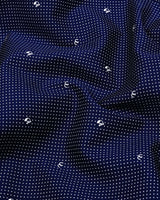 Space NavyBlue With White Small Polka Dot Printed Cotton Shirt