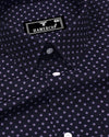 Domont Blue With SkyBlue Printed Cotton Shirt