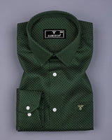 Leston Green With Yellow Printed Formal Cotton Shirt