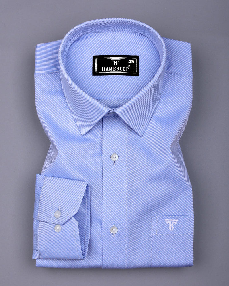 Alfreton Blue With White Dobby Premium Giza  Shirt
