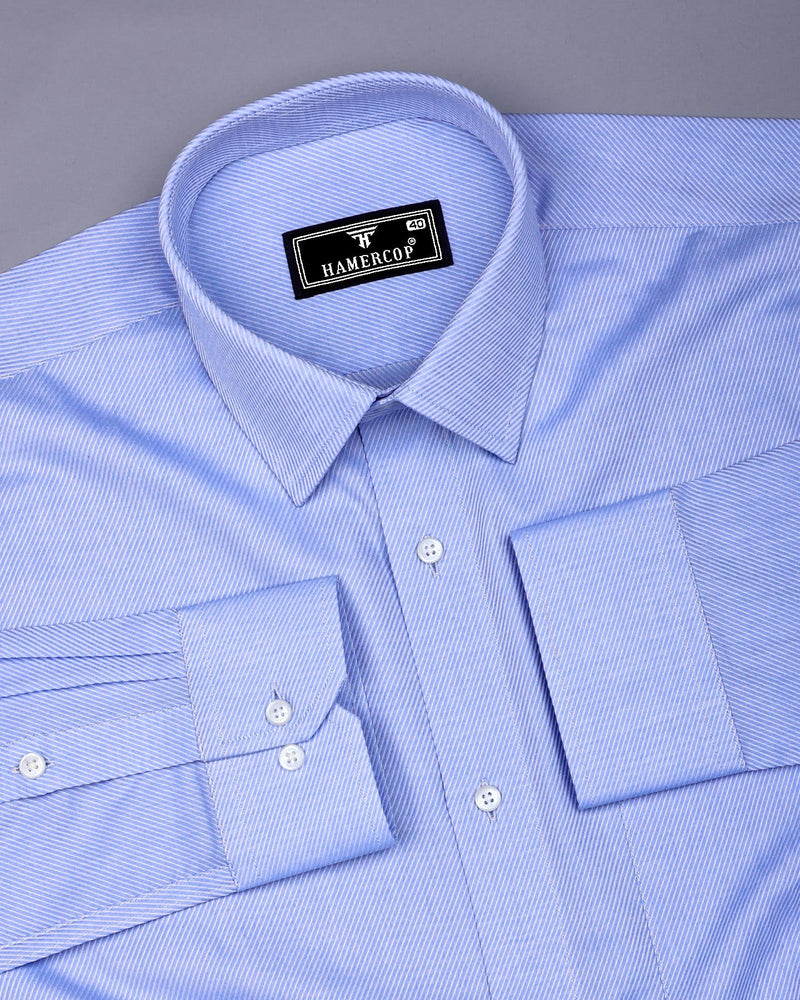 Alfreton Blue With White Dobby Premium Giza  Shirt