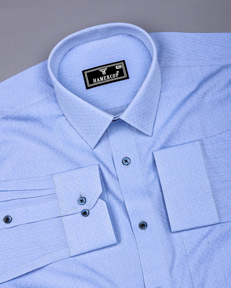 Telford Skyblue Dobby Textured Cotton Shirt
