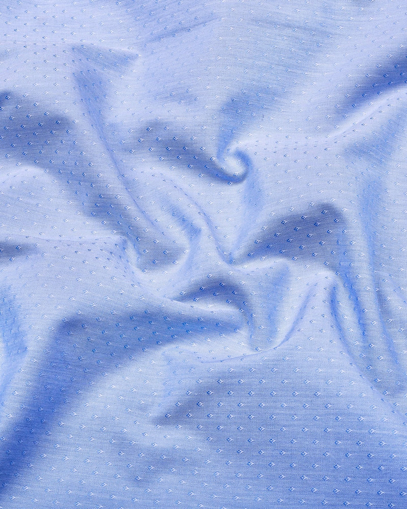 Telford Skyblue Dobby Textured Cotton Shirt