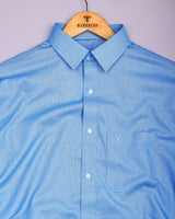 Grasten Blue Dobby Texture Formal Cotton Shirt