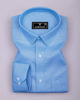 Grasten Blue Dobby Texture Formal Cotton Shirt