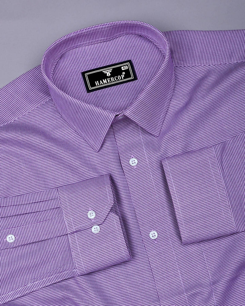 Floter Purple With White Houndstooth Premium Giza Shirt