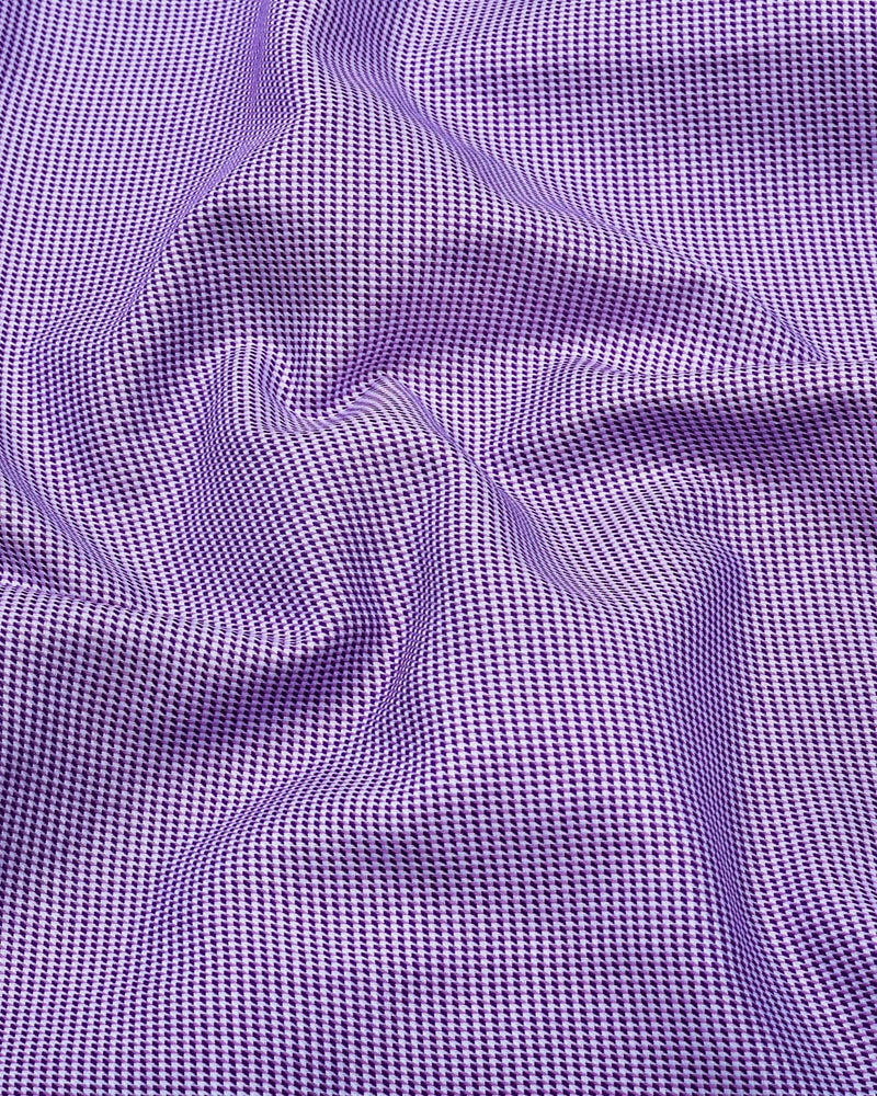 Floter Purple With White Houndstooth Premium Giza Shirt