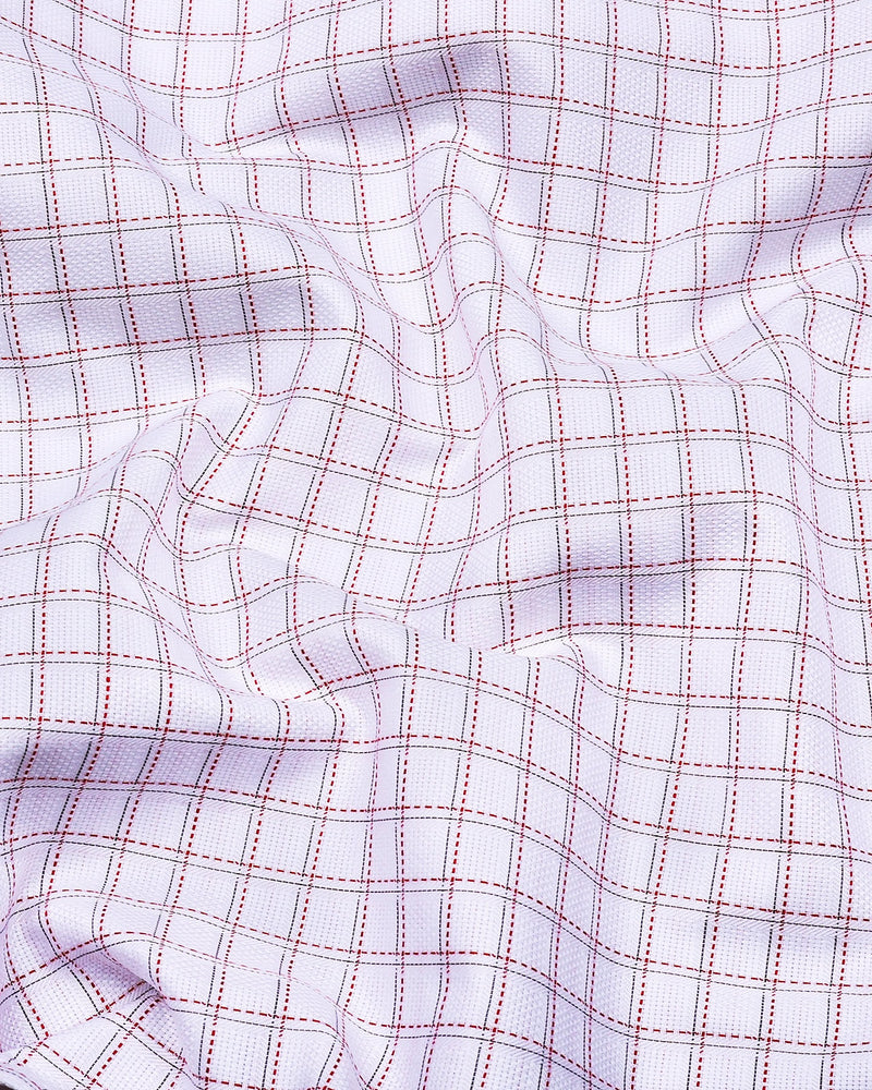 Chromis Red With White Check Dobby Premium Giza Shirt