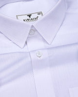 Rabbit White Self Stripe Premium Giza Shirt