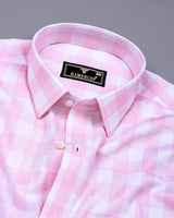 Lorena Pink With White Check Premium Giza Shirt