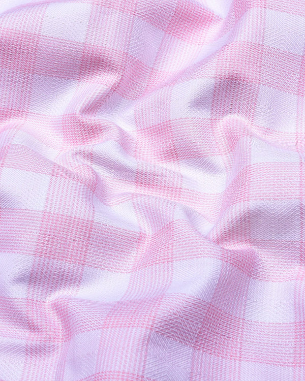 Lorena Pink With White Check Premium Giza Shirt