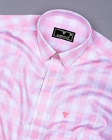 Lorena Pink With White Check Premium Giza Shirt