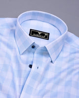 Lorena Blue With White Check Premium Giza Shirt