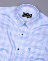 Lorena Blue With White Check Premium Giza Shirt