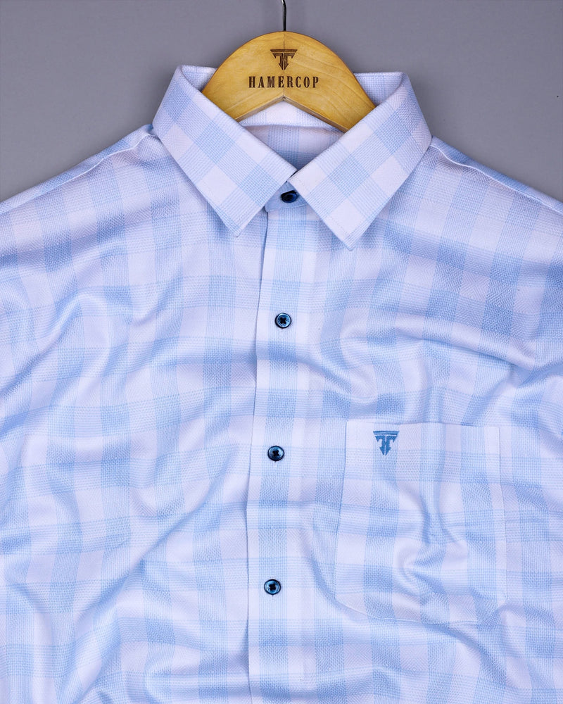 Lorena Blue With White Check Premium Giza Shirt