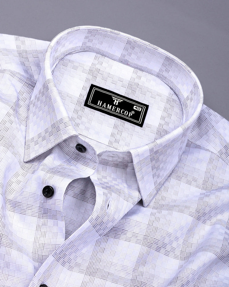 Swiss Gray With White Box Premium Giza Shirt