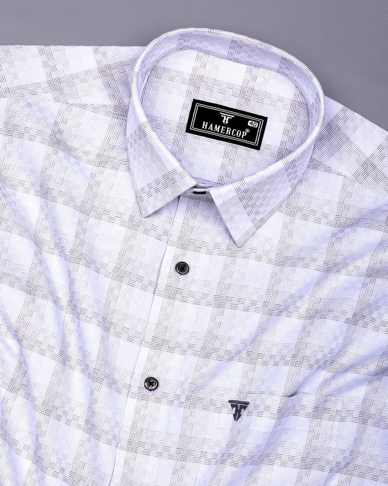Swiss Gray With White Box Premium Giza Shirt