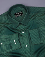 Ajax Green Jacquard Check Premium Giza Shirt