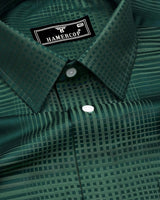 Ajax Green Jacquard Check Premium Giza Shirt