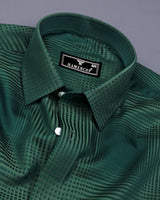 Ajax Green Jacquard Check Premium Giza Shirt