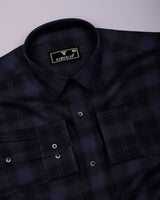 Granite Gray With Black Twill Check Cotton Shirt