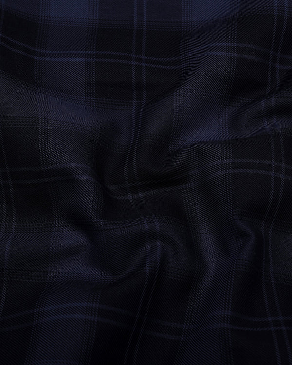 Granite Gray With Black Twill Check Cotton Shirt