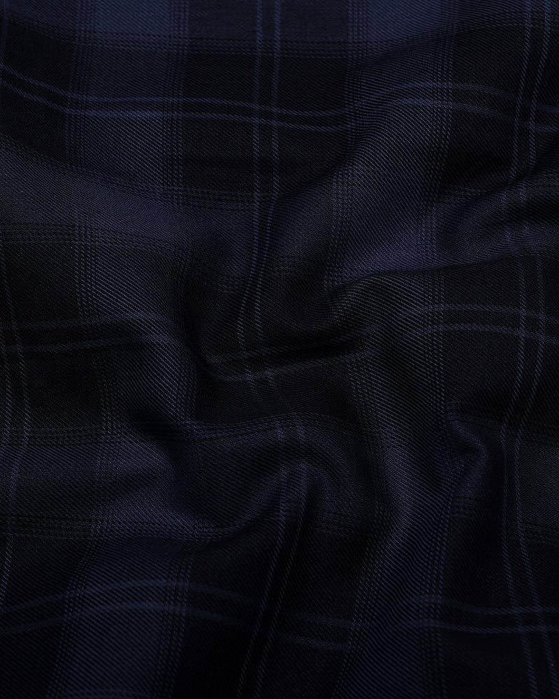 Granite Gray With Black Twill Check Cotton Shirt