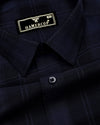 Granite Gray With Black Twill Check Cotton Shirt