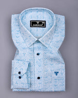 Tifton Blue Arrow Printed Linen Cotton Shirt