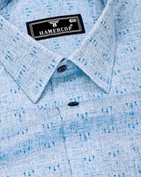 Tifton Blue Arrow Printed Linen Cotton Shirt