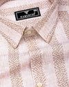 Unity Cream With White Printed Linen Cotton Shirt