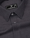 Licorice Black With White Dobby Textured Cotton Shirt