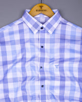 Resen Blue With White Waffle Dobby Check Shirt