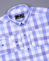 Resen Blue With White Waffle Dobby Check Shirt