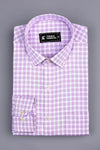 White with purple and blue Lines classic twill check shirt