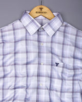 Pescara Gray With White Check Premium Cotton Shirt
