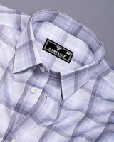 Pescara Gray With White Check Premium Cotton Shirt