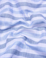 Cento Blue With White Stripe Dobby Cotton Shirt