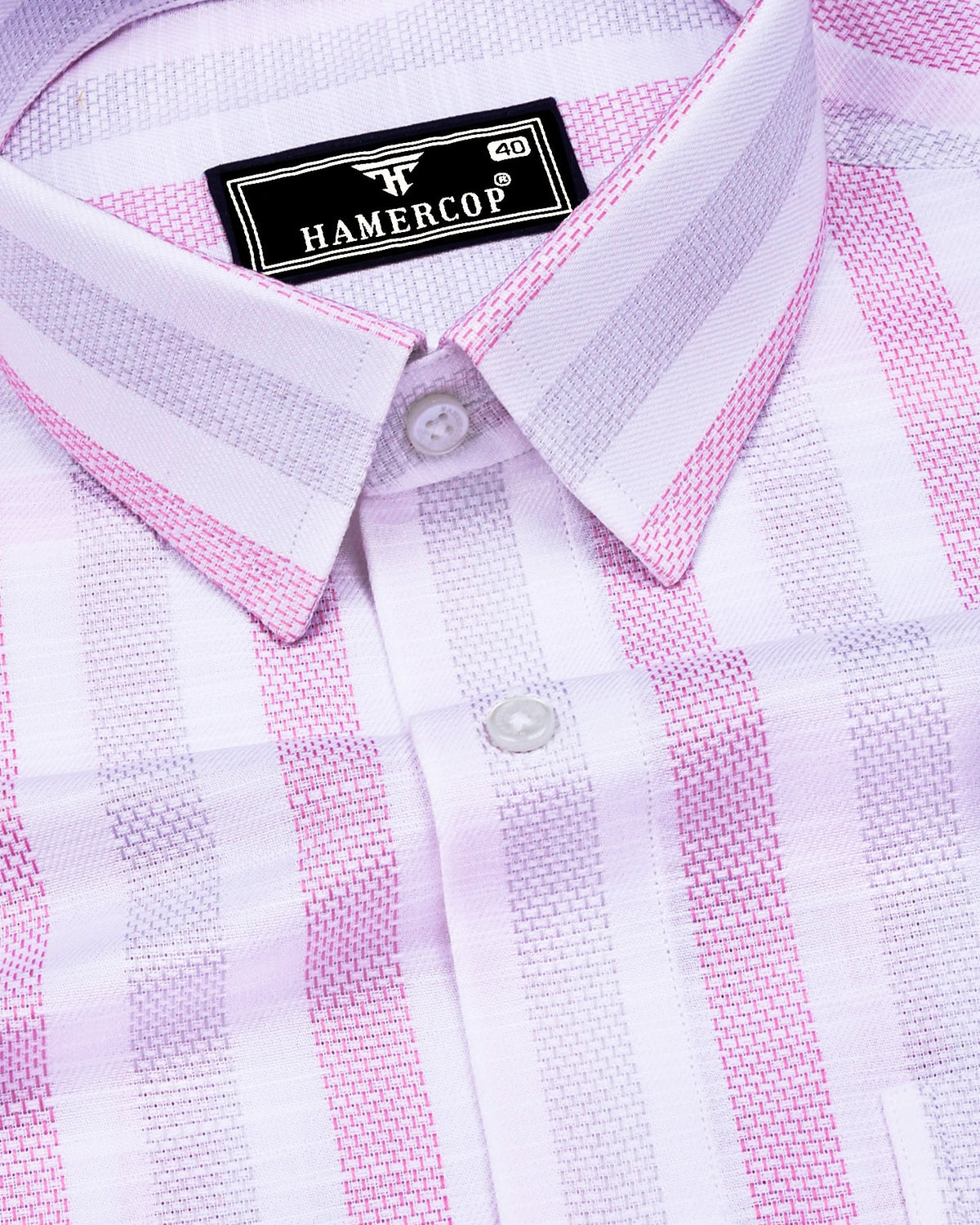 トップス machatt stripe dobby shirt pink Pink White Stripe Dobby Cotton Shirt – Hamercop