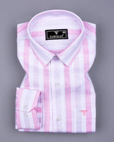 Cento Pink With White Stripe Dobby Cotton Shirt