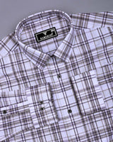 Beloit Gray With White Check Linen Cotton Shirt