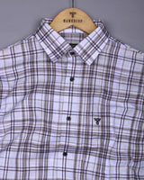 Beloit Gray With White Check Linen Cotton Shirt
