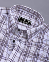 Beloit Gray With White Check Linen Cotton Shirt